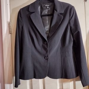 Briggs 10Petite Women's Blazer Jacket Shoulder Pads Black Career Work